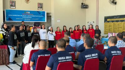 Hak Beribadah Tetap Terpenuhi, WBP Nasrani Lapas Narkotika Sungguminasa Ikuti Ibadah Bersama Di Lapas Perempuan Sungguminasa