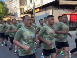 Dandenpom XIV/4 Makassar Pimpin Olahraga Bersama dan Aksi Bersih Markas, Perkuat Kebugaran serta Kekompakan Personel