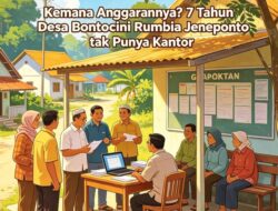 Penganggaran Pembangunan Kantor Desa Bontocini Jeneponto Dipertanyakan, Kades Bungkam