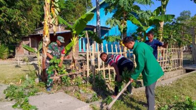 Tingkatkan Kemanunggalan TNI dan Rakyat, Babinsa Desa Jipang Bersama Warga dan Mahasiswa UIN Gelar Karya Bakti