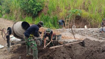 Dandim Apresiasi Sinergi TNI dan Warga Kebut Pembangunan Jembatan Beton Tahap V di Gowa