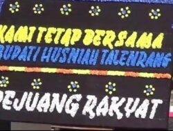 Karangan Bunga Dukungan Berjejer di Depan Kantor Bupati Gowa