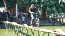 Semarak HUT RI Ke-81, Kodim 1409/Gowa Gelar Lomba Sepeda Lintas Kolam di Permandian Sileo
