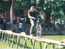 Semarak HUT RI Ke-81, Kodim 1409/Gowa Gelar Lomba Sepeda Lintas Kolam di Permandian Sileo