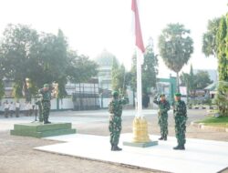 Kobarkan Semangat Nasionalisme Prajurit,  Dandim 1409/Gowa Pimpin Upacara