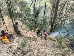 Tim Gabungan TNI, Polri, dan Warga Padamkan Kebakaran Lahan di Malino Gowa