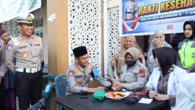 Satlantas Gowa Gelar Bakti Kesehatan Jelang HUT Lantas